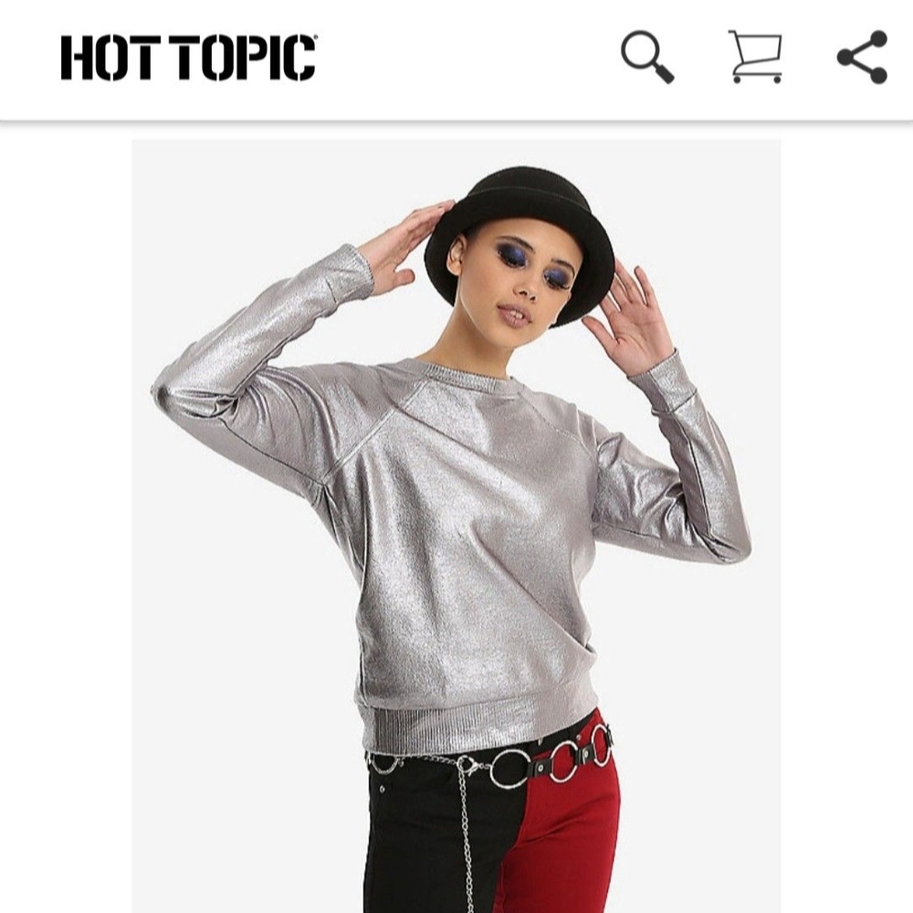 Hot Topic Silver Women's Top